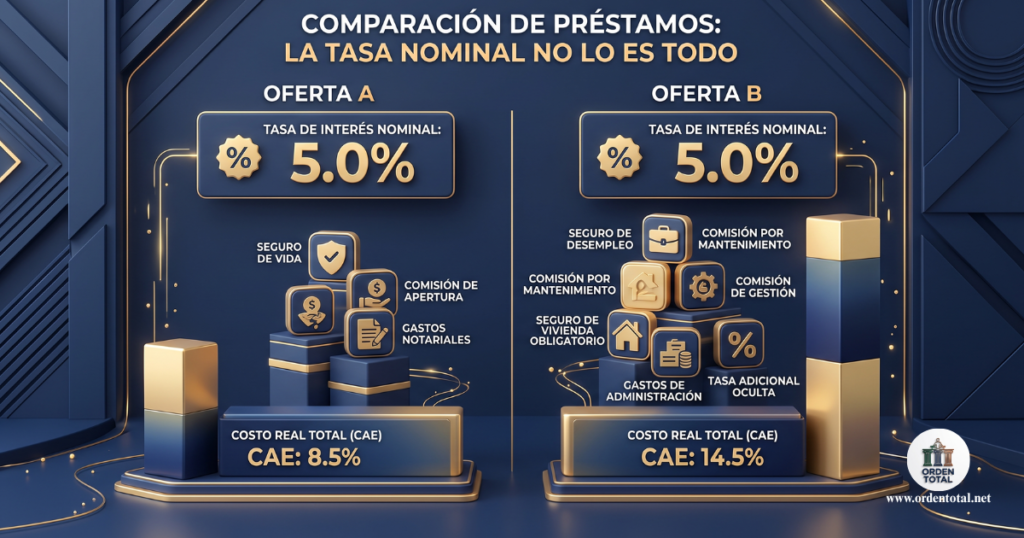 dos créditos con la misma tasa pueden costar distinto